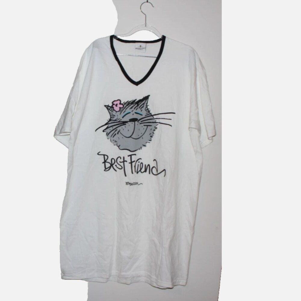 Emerson Street Best Friend Nightshirt Kitty Theme XL Cat Lady Gift Sleepwear